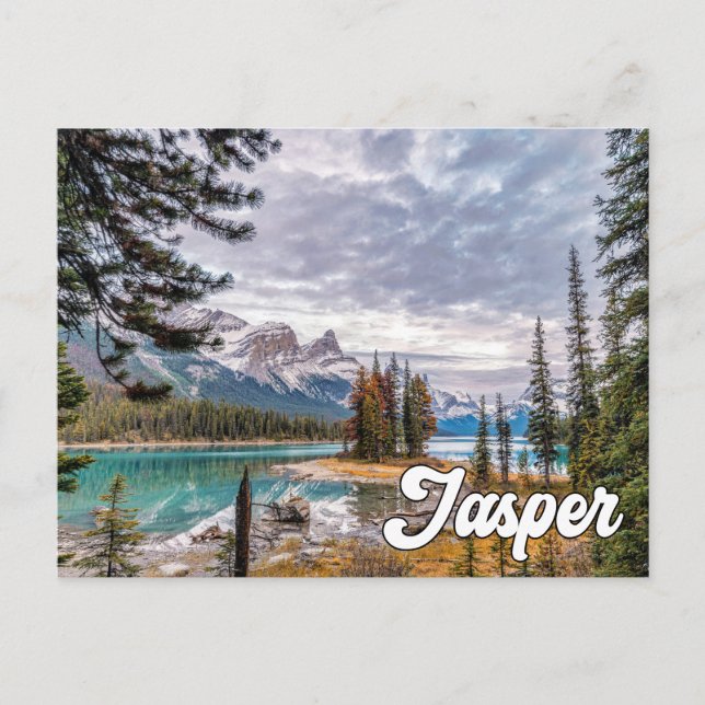 Postal Isla Spirit, Parque Nacional Jasper (Anverso)