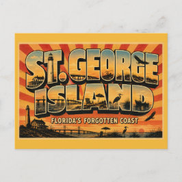 Postal Isla St. George Florida Costa Olvidada Vintage