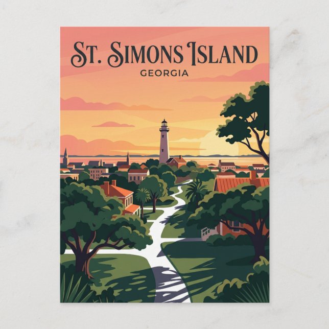 Postal Isla St. Simons EE. UU. (Anverso)