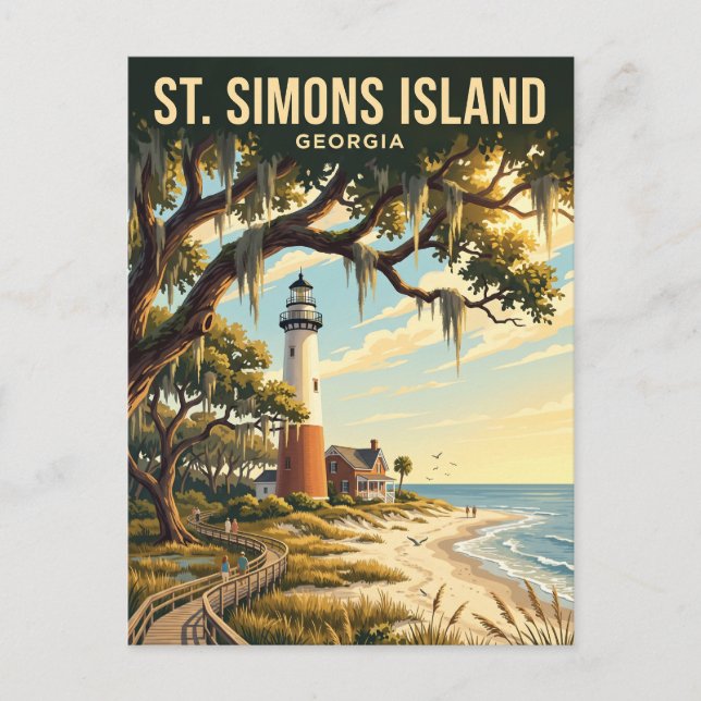 Postal Isla St. Simons EE. UU. (Anverso)