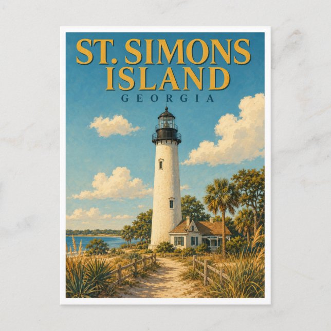 Postal Isla St. Simons Georgia Faro GeoSaga (Anverso)