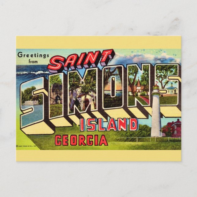 Postal Isla St Simons Retro  (Anverso)