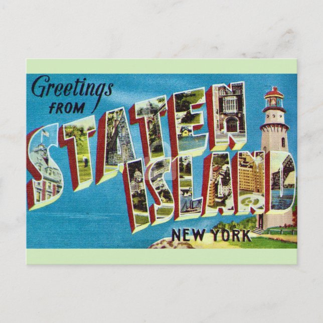 Postal Isla Staten Vintage NY  (Anverso)