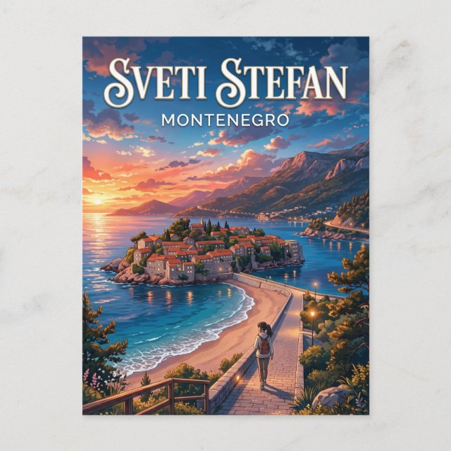 Postal Isla Sveti Stefan Montenegro (Anverso)