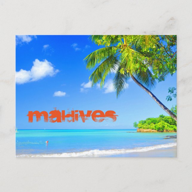 Postal Isla tropical de Maldivas (Anverso)