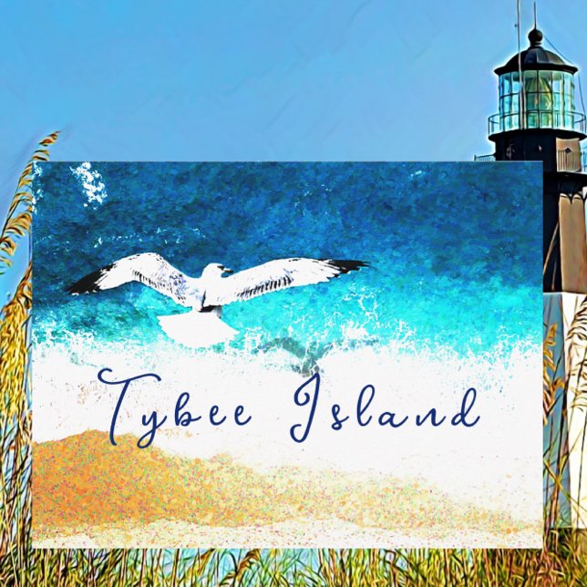 Postal Isla Tybee: Gaviota georgiana en llamas por la pla (Subido por el creador)