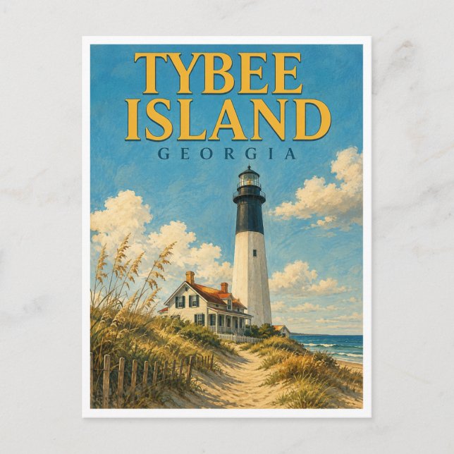 Postal Isla Tybee Georgia Faro Tybee GeoSaga (Anverso)