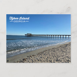 Postal Isla Tybee - Playa del muelle de Georgia