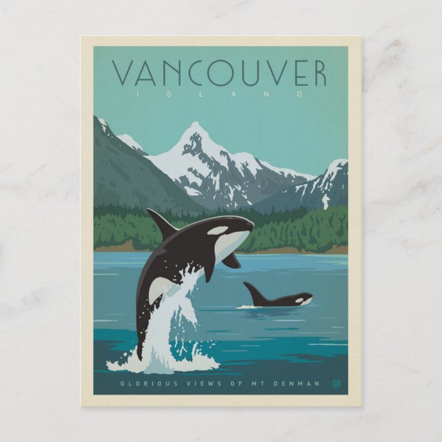Postal Isla Vancouver | Ballenas asesinas (Anverso)