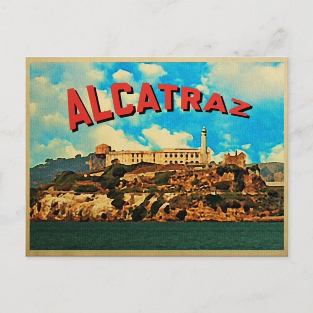Postal Isla Vintage Alcatraz (Anverso)