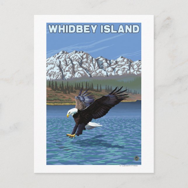 Postal Isla Whidbey, Pesca del Águila de Washington (Anverso)