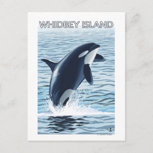 Postal Isla Whidbey, WashingtonOrca Saltando