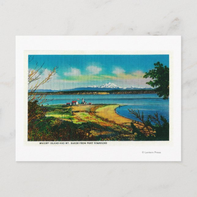 Postal Isla Whidby y Monte Baker desde Port Townsend (Anverso)