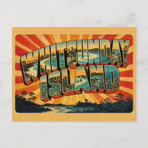 Postal Isla Whitsunday Queensland Arte de Viaje Vintage