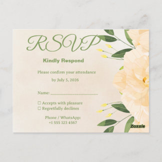 Postal Islamic Wedding RSVP Card | Matching Nikah Invitat