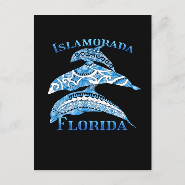 Postal Islamorada Vacaciones en Florida Keys Delfines Tri (Anverso)