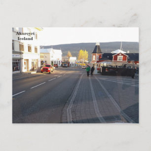 Postal Islandia, calle en Akureyri