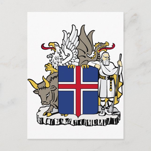 Postal Islandia IS Ísland Escudo de armas (Anverso)