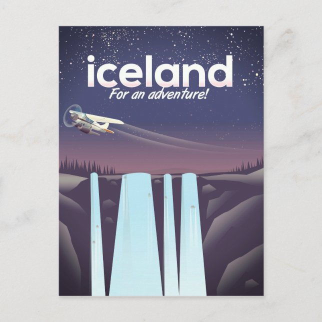 Postal Islandia "¡Por aventura!" (Anverso)