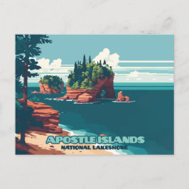 Postal Islas Apóstol Lakeshore Wisconsin Retro
