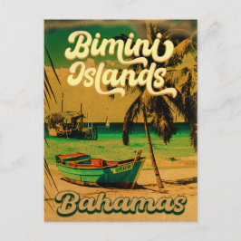 Postal Islas Bimini Bahamas souvenirs retro de época de l