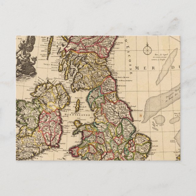 Postal Islas Británicas, Inglaterra, Irlanda (Anverso)