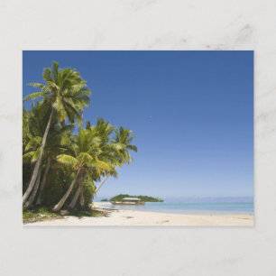 Postal Islas Cook, Aitutaki. Tour en canoa polinesia a