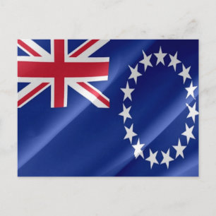 Postal Islas Cook - Bandera ondeando -