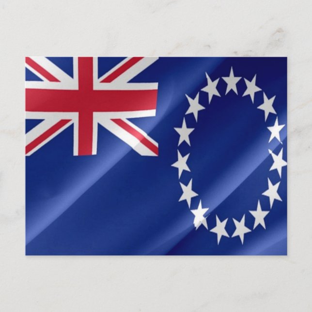 Postal Islas Cook - Bandera ondeando - (Anverso)