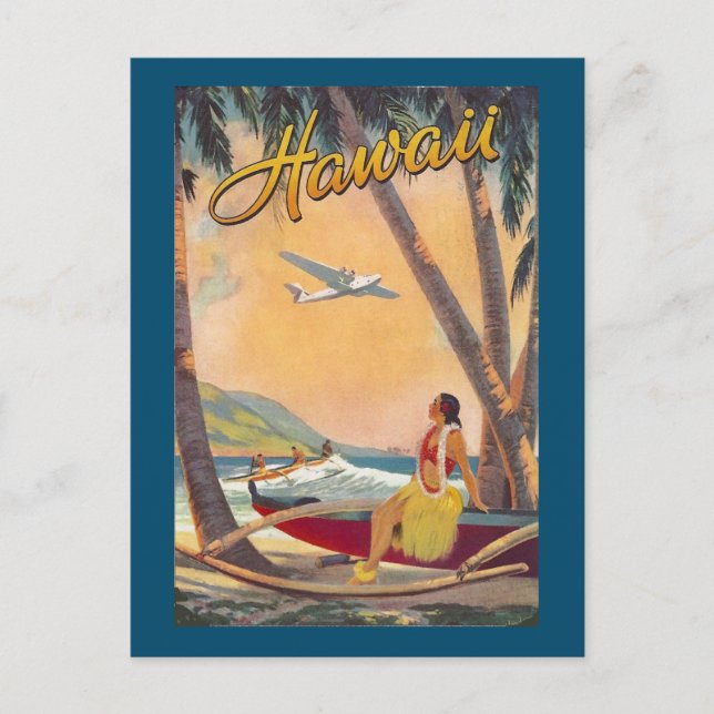 Postal Islas de Hawái antiguas viajan Aloha Pacífico (Anverso)
