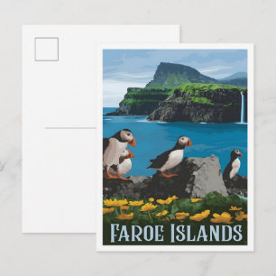 Postal Islas Farao Viajes Vintage