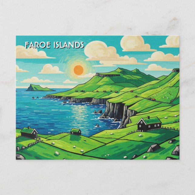 Postal Islas Feroe Dinamarca Viaje (Anverso)