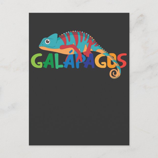 Postal Islas Galápagos Ecuador Chameleon Animal exótico (Anverso)