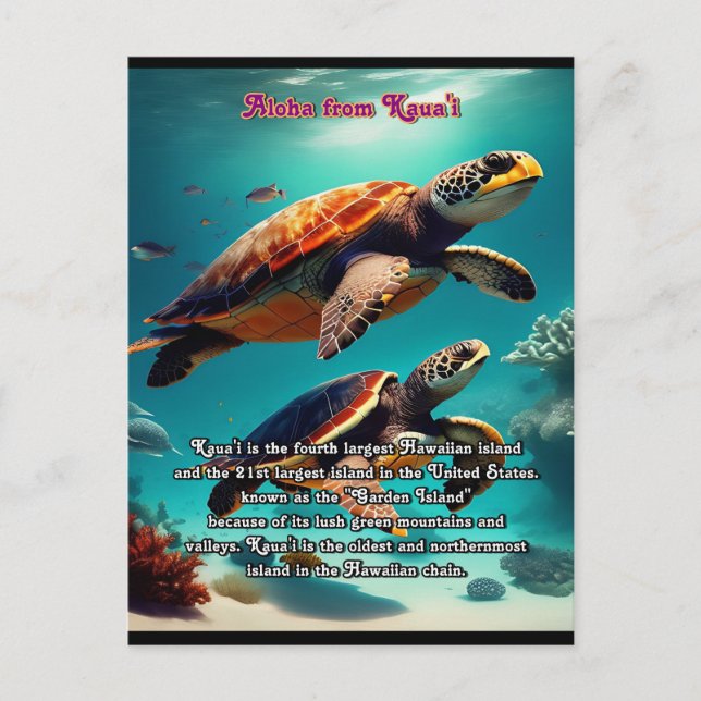 Postal Islas Hawái Kauai Aloha (Anverso)