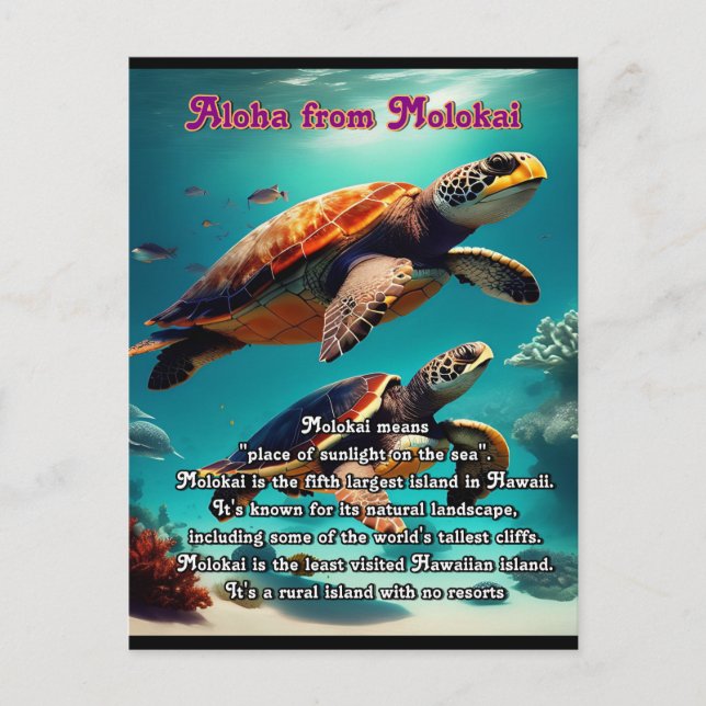 Postal Islas Hawái Molokai Aloha (Anverso)