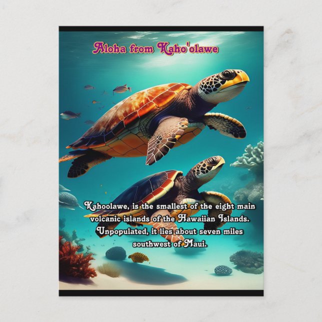 Postal Islas hawaianas Kahoolawe Aloha (Anverso)