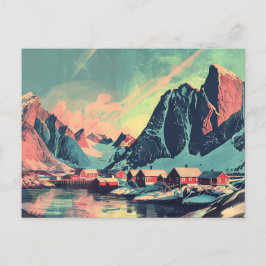 Postal Islas Lofoten, Noruega Viajes Retro