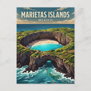 Postal Islas Marietas Playa Oculta México