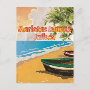 Postal Islas Marietas, poster de Viajes Vintage de Jalisc