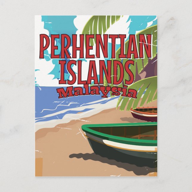 Postal Islas Perhentistas poster de viajes de Malasia (Anverso)