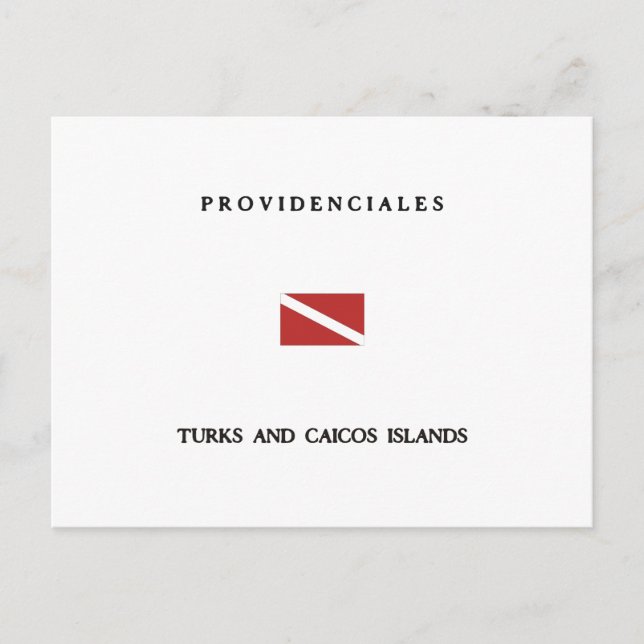 Postal Islas Providenciales Turcas y Caicos Buceo Scuba (Anverso)