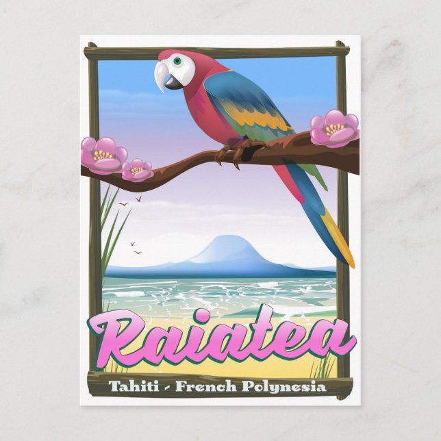 Postal Islas Raiatea Society, Tahití, Polinesia Francesa. (Anverso)