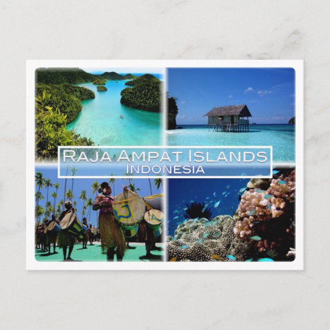 Postal Islas Raja Ampat - Penabuh Suling Tambur - (Anverso)