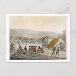 Postal Islas Sandwich - un occidental que negocia para la