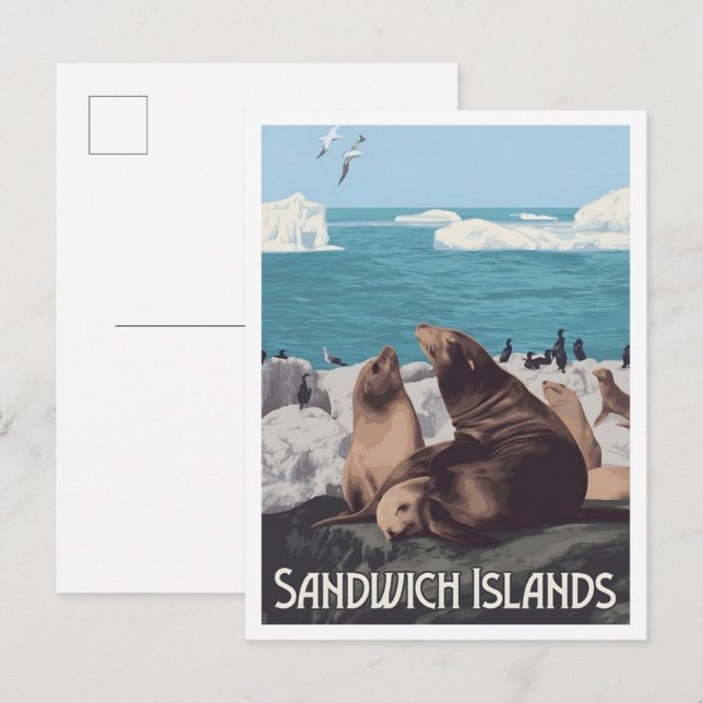 Postal Islas Sandwich Viajes Antiguos  (Anverso / Reverso)