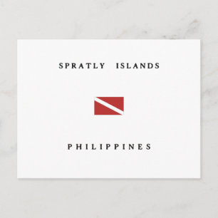 Postal Islas Spratly Filipinas Bandera de buceo Scuba