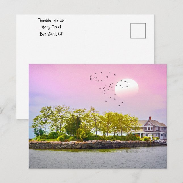 Postal Islas Thimble del Atardecer (Anverso / Reverso)
