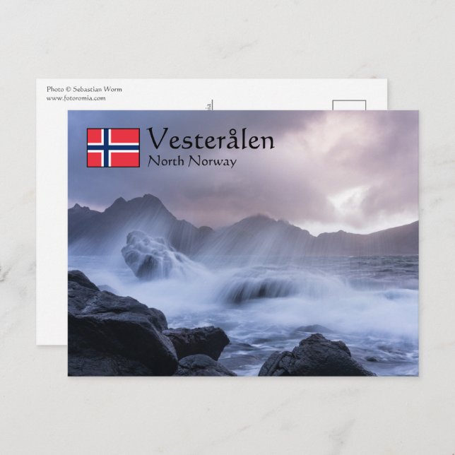 Postal Islas Vesteralen Noruega (Anverso / Reverso)