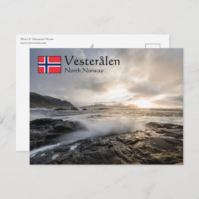 Postal Islas Vesteralen Noruega (Anverso / Reverso)