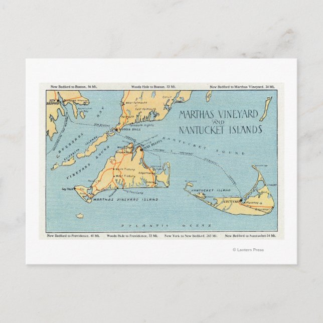 Postal Islas Vineyard y Nantucket de Martha (Anverso)